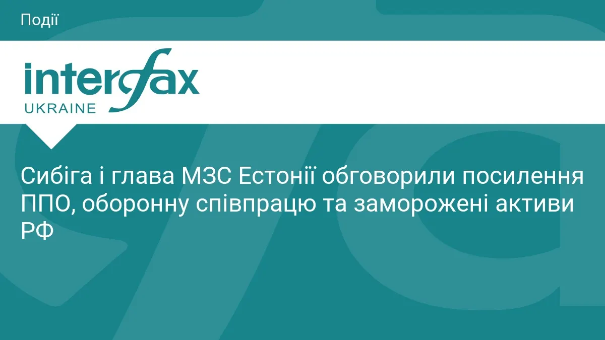 Сибіга та Цахкна в Києві узгодили підсилення ППО і роботу з активами РФ